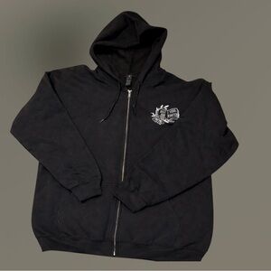 Bookworm Reader Zip Hoodie Black “Just One More Chapter” Graphic L